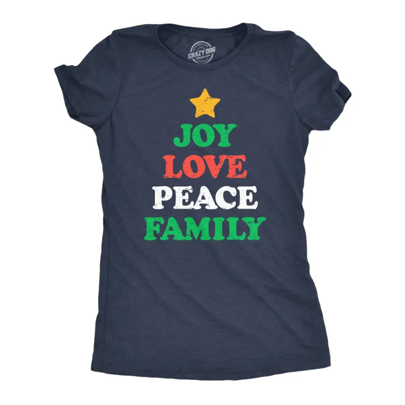 Joy Peace Love Family Women's T Shirt sold by Crazy Dog T-Shirts