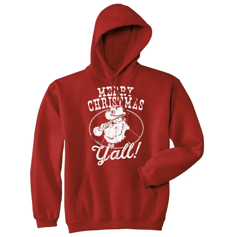 Merry Christmas Yall Hoodie sold by Crazy Dog T-Shirts