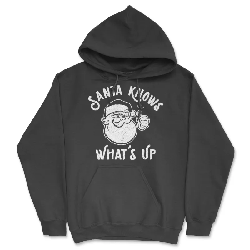 Santa Knows Whats Up Hoodie sold by Crazy Dog T-Shirts