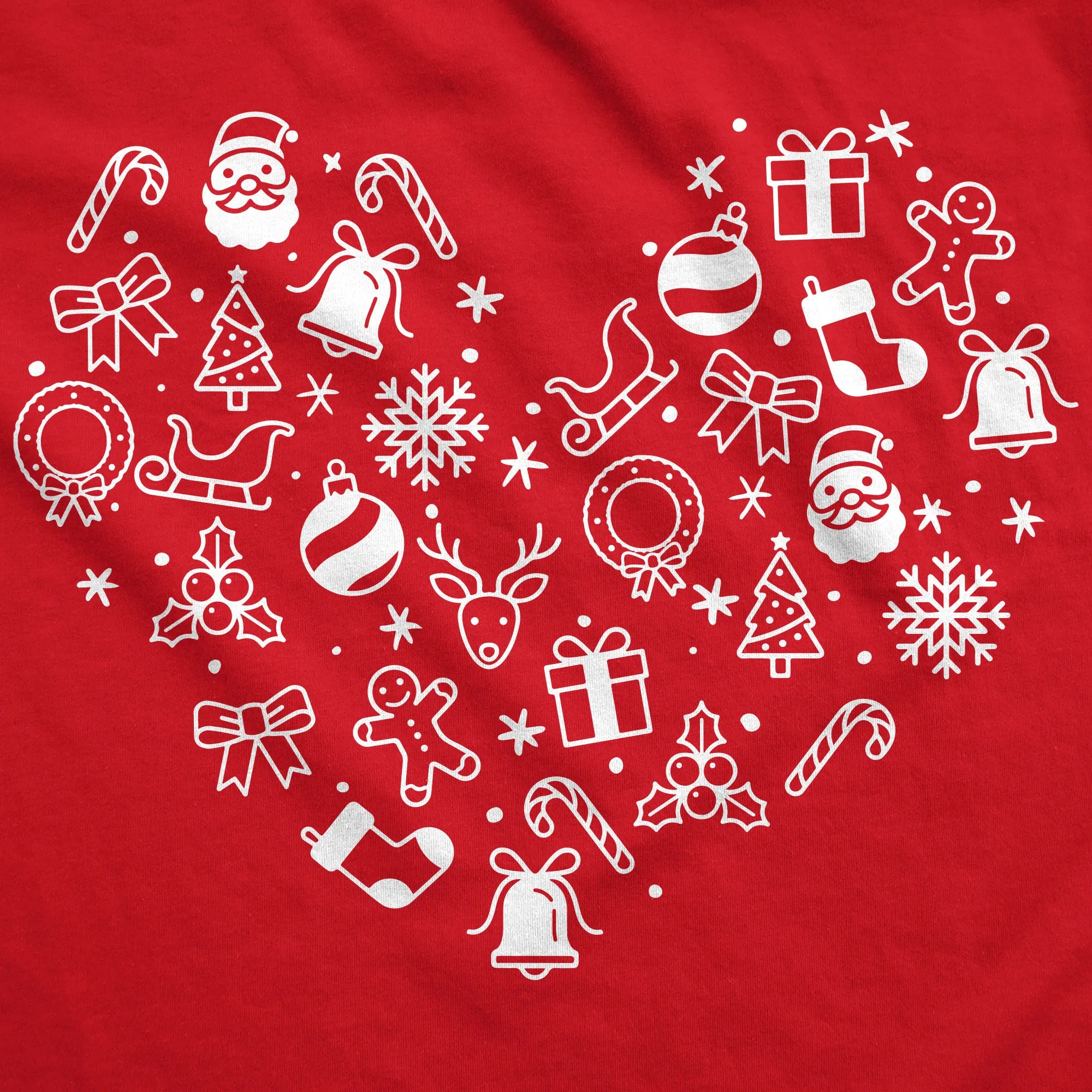 Christmas Heart Crew Neck Sweatshirt sold by Crazy Dog T-Shirts product image thumbnail 2