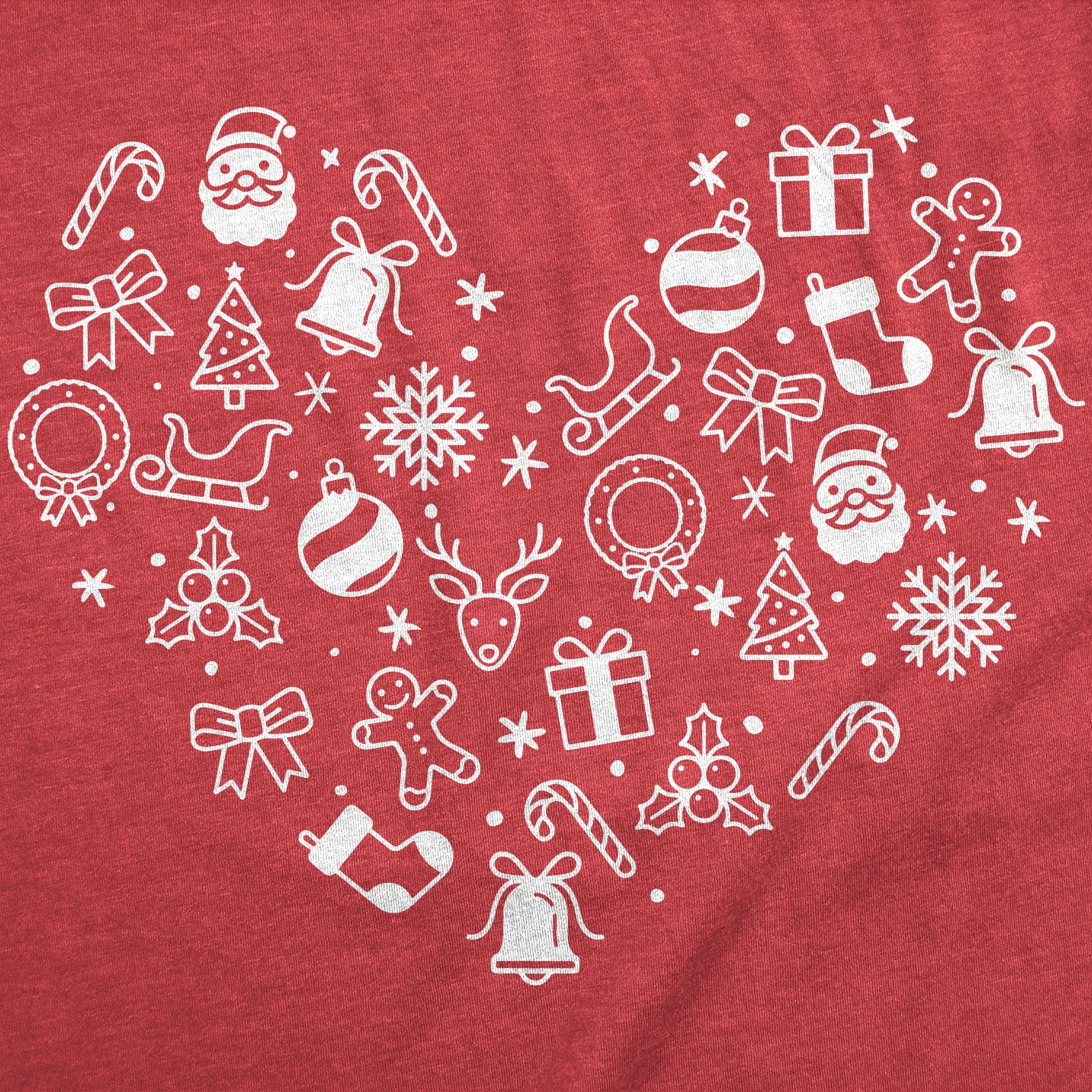 Christmas Heart Women's T Shirt sold by Crazy Dog T-Shirts product image thumbnail 2