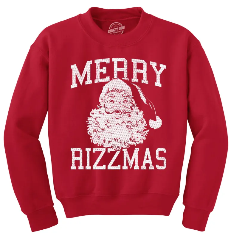 Merry Rizzmas Crew Neck Sweatshirt sold by Crazy Dog T-Shirts