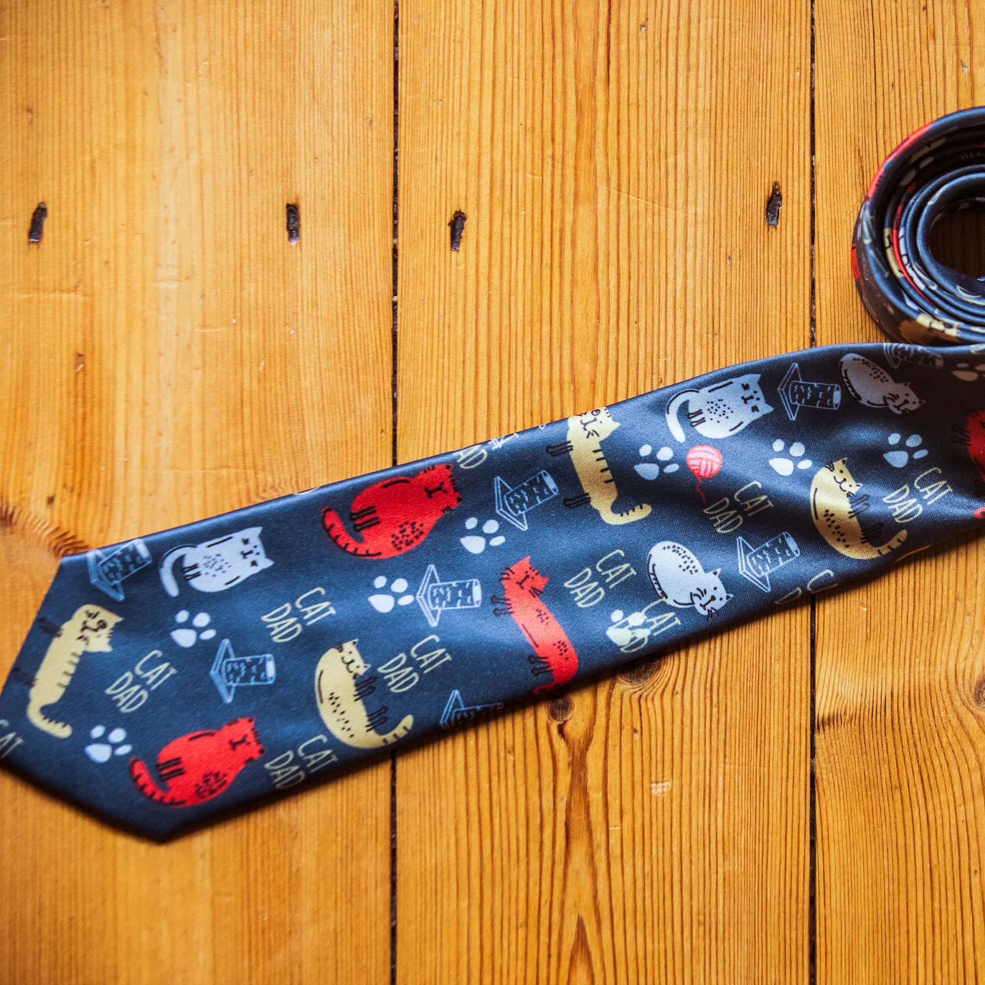 Cat Dad Neck Tie Tie sold by Crazy Dog T-Shirts product image thumbnail 2