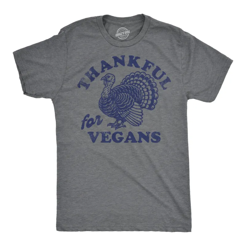 Thankful For Vegans Men's T Shirt sold by Crazy Dog T-Shirts