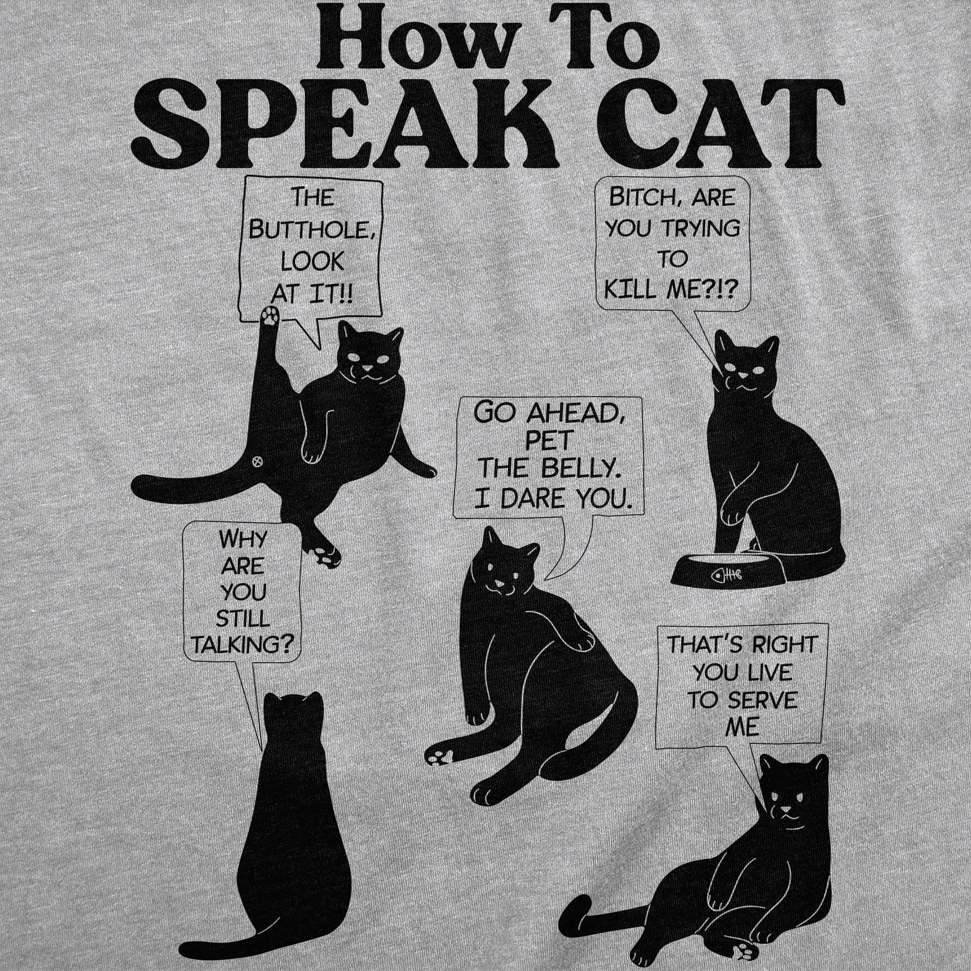 How To Speak Cat Women's T Shirt sold by Crazy Dog T-Shirts product image thumbnail 2