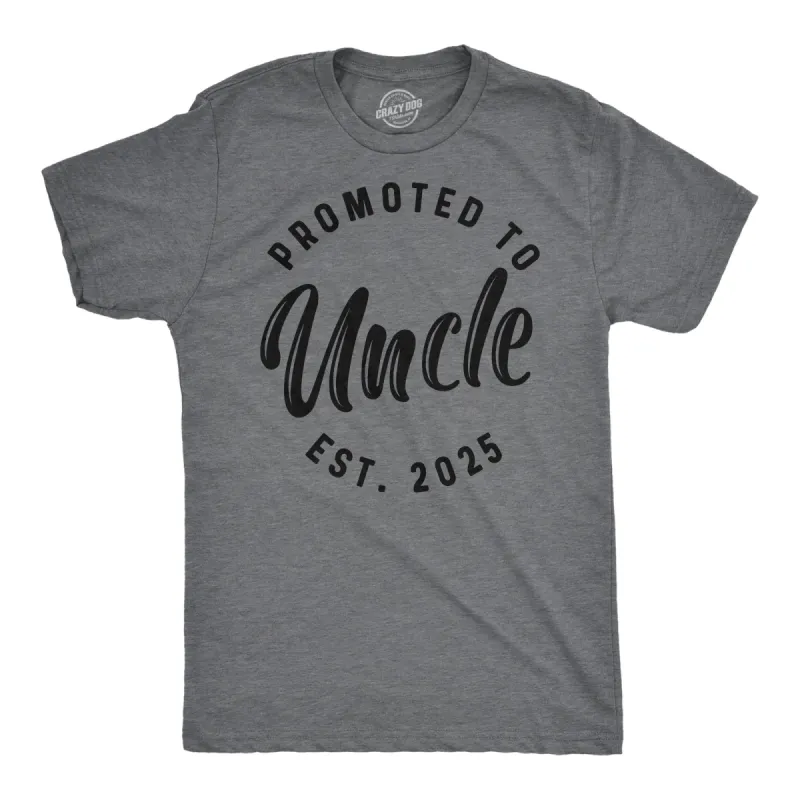 Promoted To Uncle 2025 Men's T Shirt sold by Crazy Dog T-Shirts