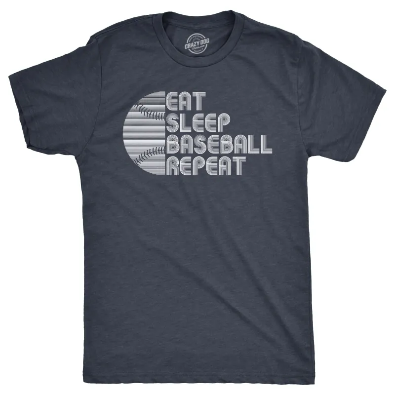 Eat Sleep Baseball Repeat Men's T Shirt made by Crazy Dog T-Shirts