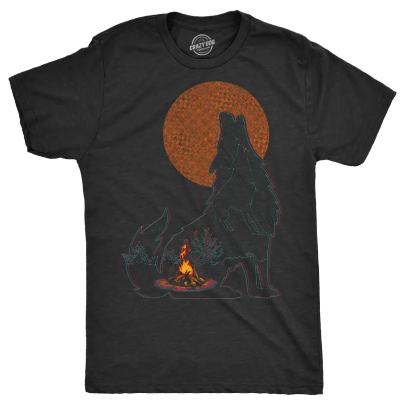 Campfire Wolf Men's T Shirt sold by Crazy Dog T-Shirts