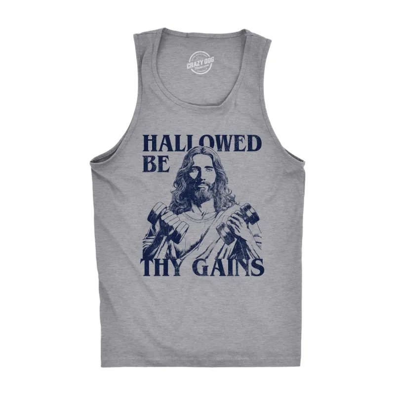 Hallowed Be Thy Gains Men's Tank Top sold by Crazy Dog T-Shirts
