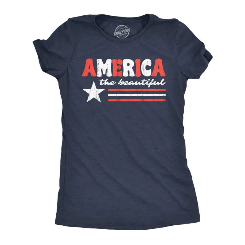 America The Beautiful Women's T Shirt sold by Crazy Dog T-Shirts