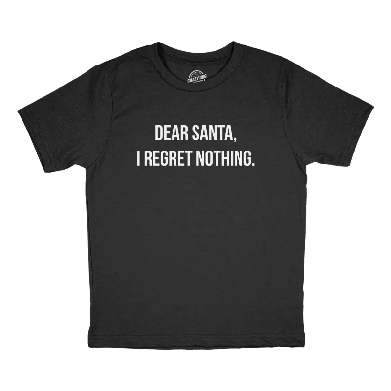Dear Santa I Regret Nothing Youth T Shirt sold by Crazy Dog T-Shirts