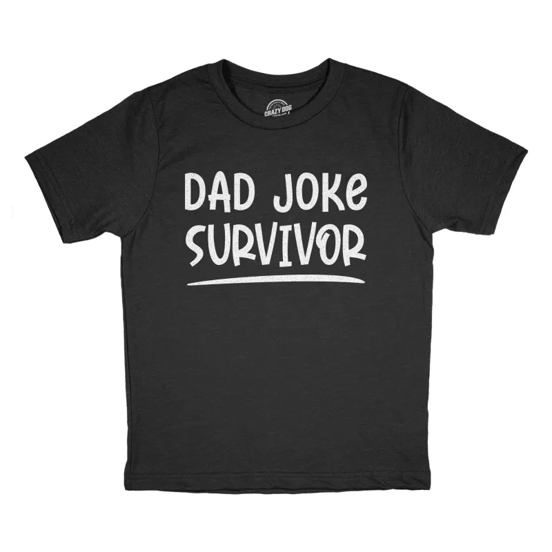 Dad Joke Survivor Youth T Shirt sold by Crazy Dog T-Shirts