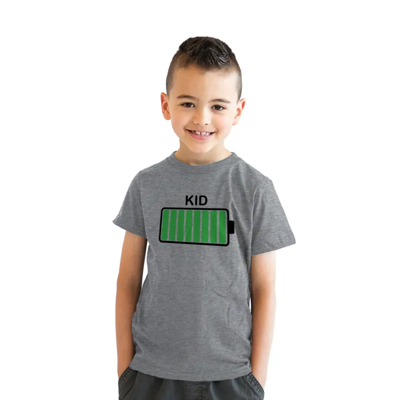 Kid Battery Fully Charged Youth T Shirt sold by Crazy Dog T-Shirts