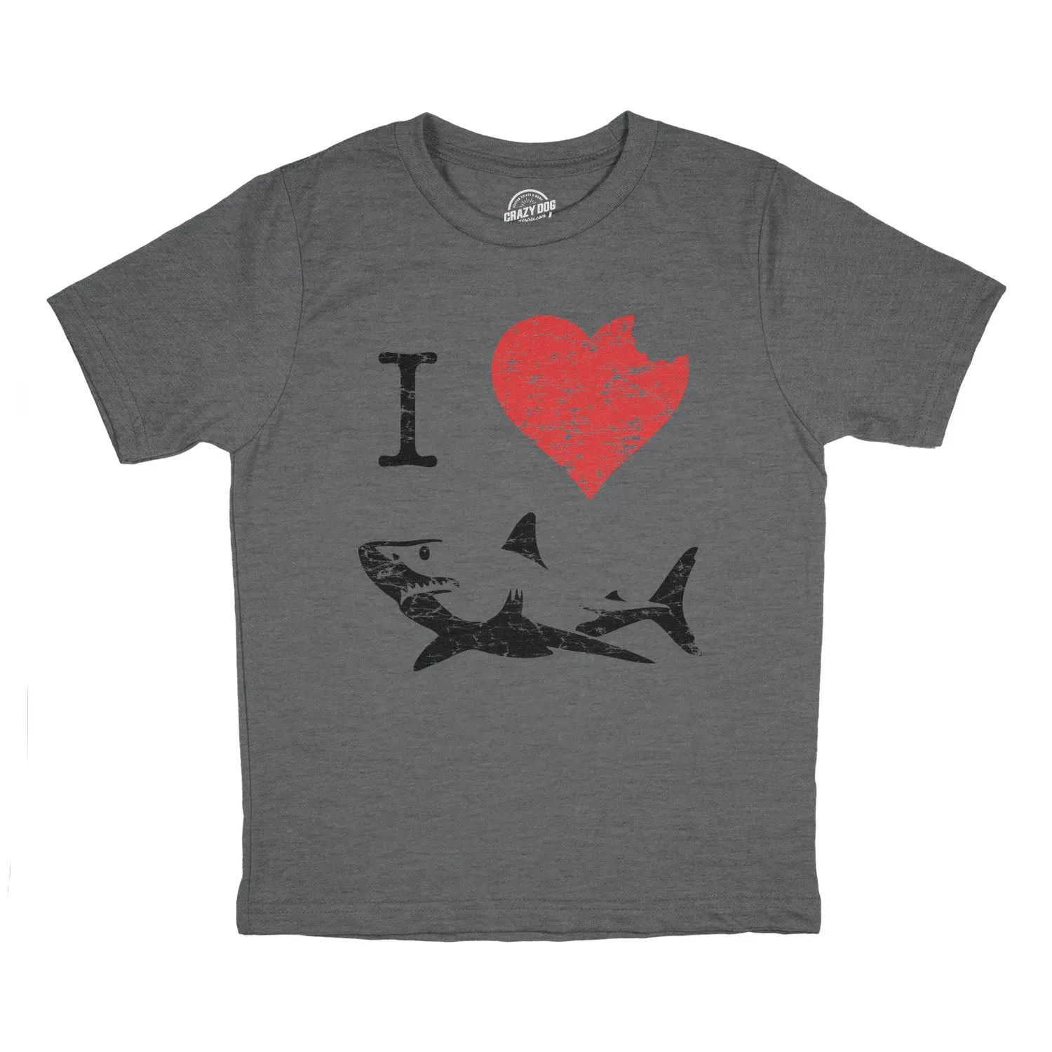 I Love Sharks Youth T Shirt sold by Crazy Dog T-Shirts product image thumbnail 2