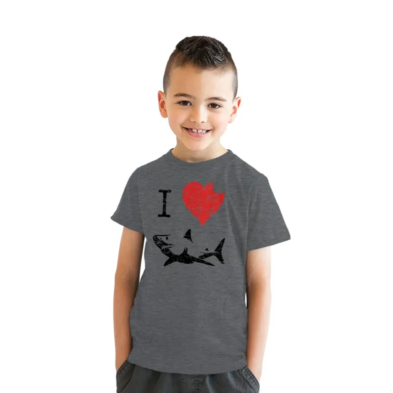 I Love Sharks Youth T Shirt sold by Crazy Dog T-Shirts