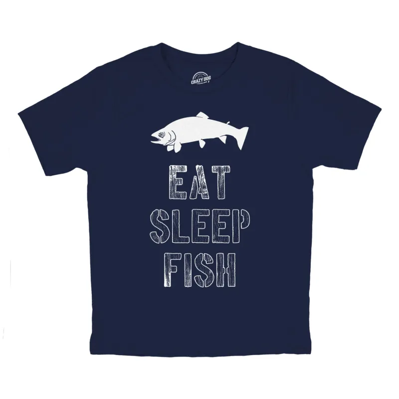 Eat Sleep Fish Youth T Shirt sold by Crazy Dog T-Shirts