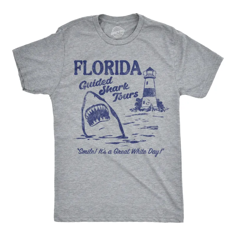 Florida Guided Shark Tours Men's T Shirt sold by Crazy Dog T-Shirts