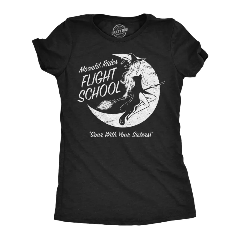 Moonlit Rides Flight School Women's T Shirt sold by Crazy Dog T-Shirts