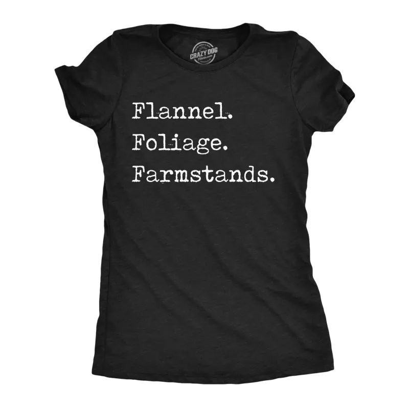 Flannel Foliage Farmstands Women's T Shirt sold by Crazy Dog T-Shirts
