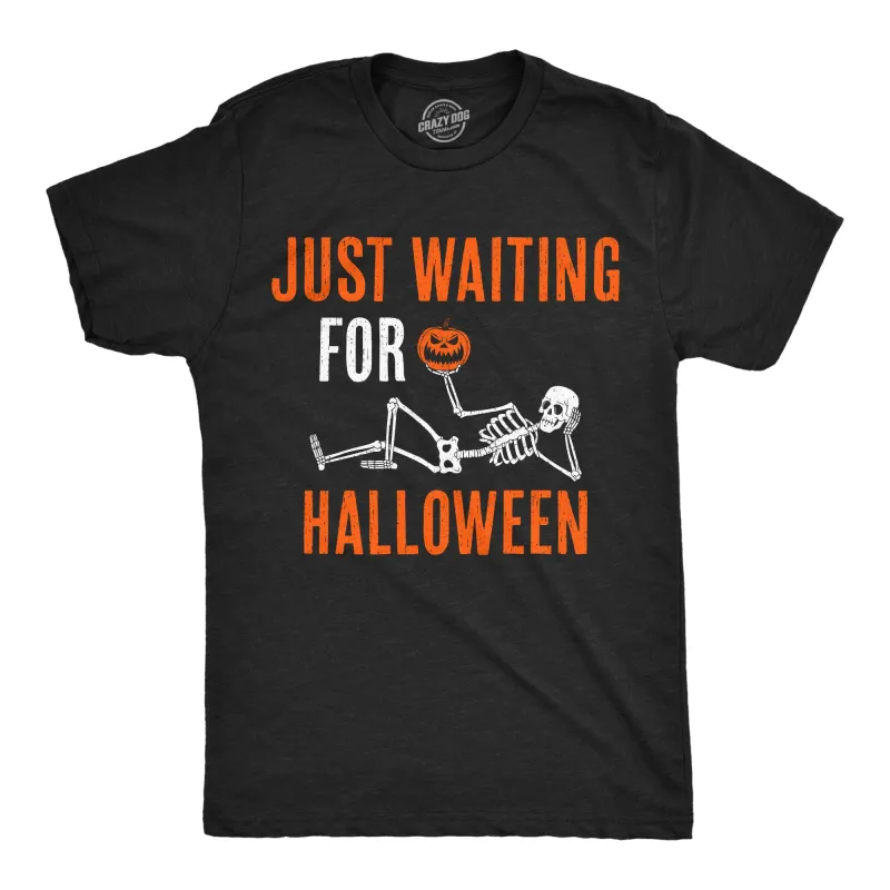 Just Waiting For Halloween Men's T Shirt sold by Crazy Dog T-Shirts