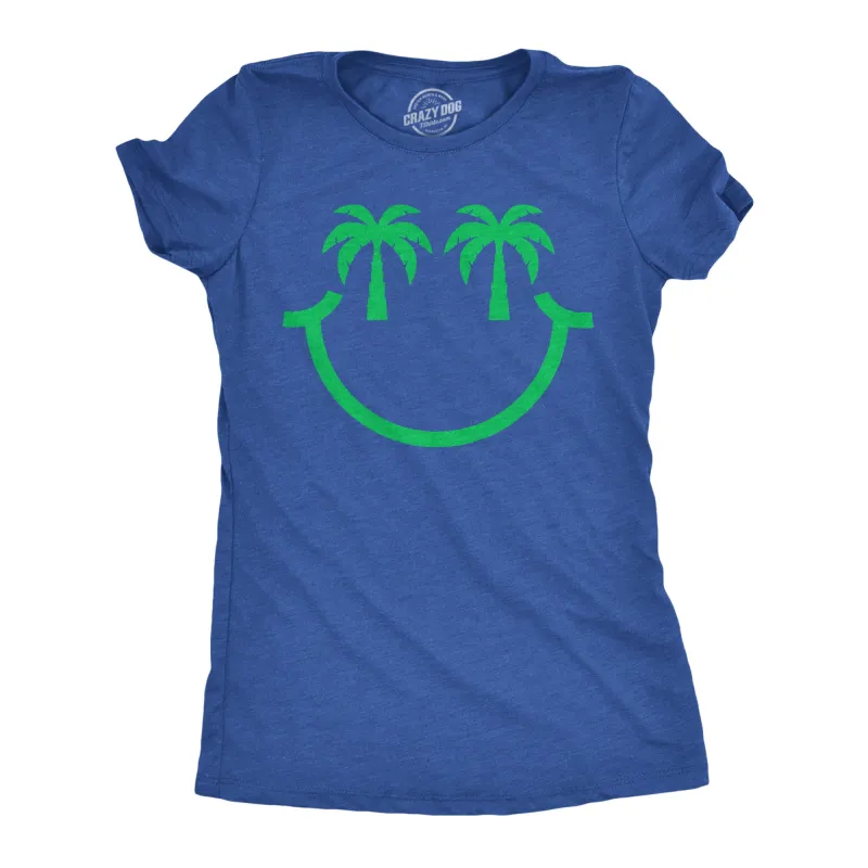 Palm Tree Eyes Smile Women's T Shirt sold by Crazy Dog T-Shirts