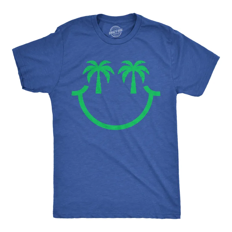 Palm Tree Eyes Smile Men's T Shirt sold by Crazy Dog T-Shirts