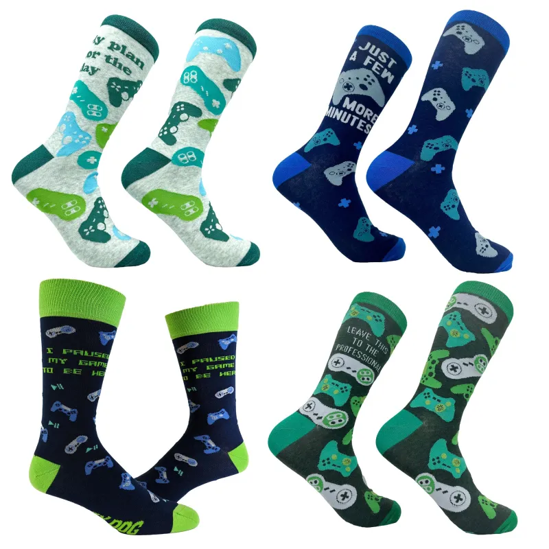Mens Video Game Sock 4 Pack Socks sold by Crazy Dog T-Shirts