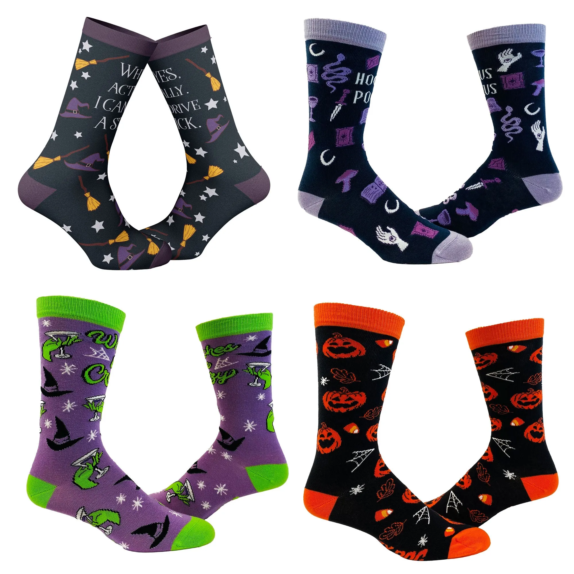Womens Witch Sock 4 Pack Socks sold by Crazy Dog T-Shirts
