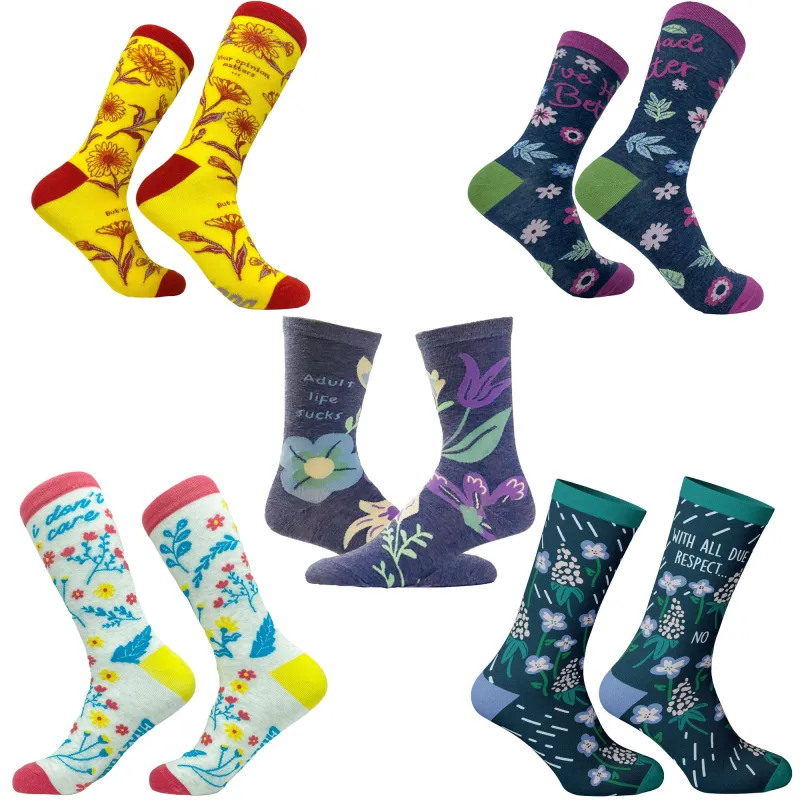 Womens Floral Sock 4 Pack Socks sold by Crazy Dog T-Shirts