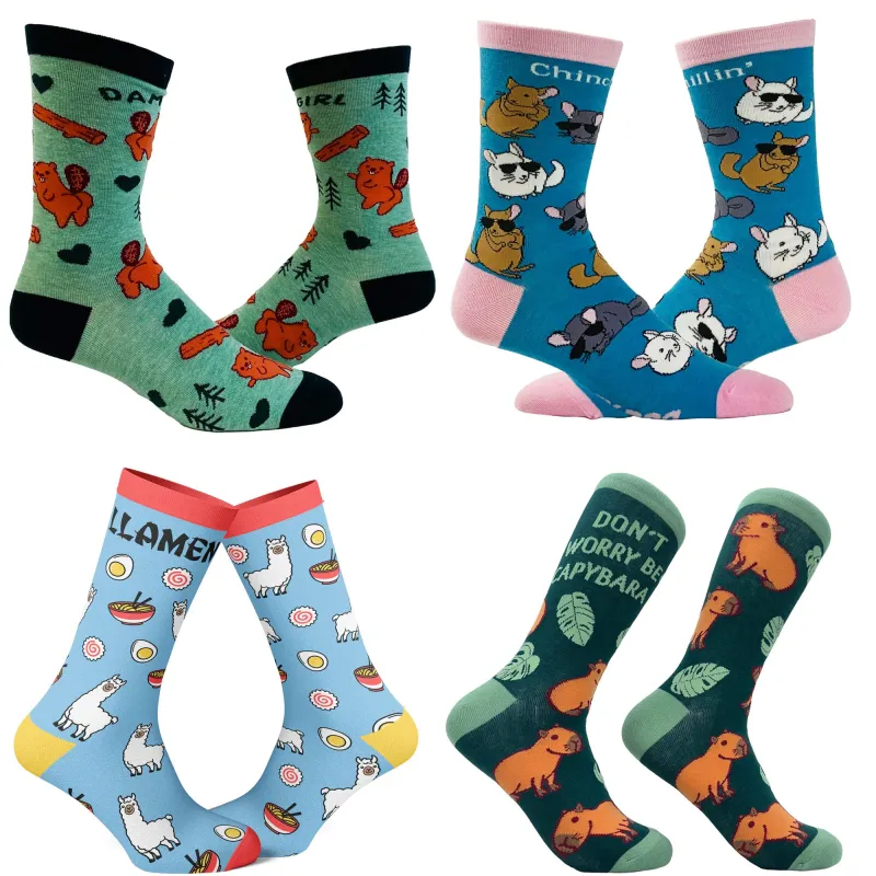 Womens Animal Sock 4 Pack Socks sold by Crazy Dog T-Shirts