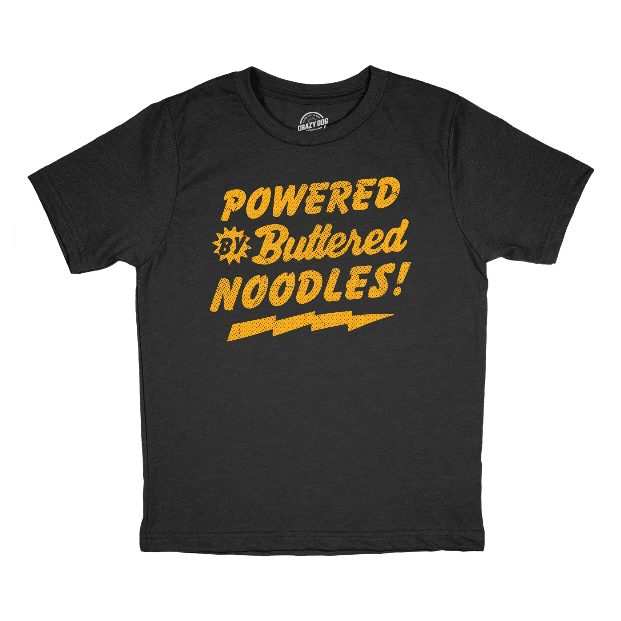 Powered By Butter Noodles Youth T Shirt sold by Crazy Dog T-Shirts