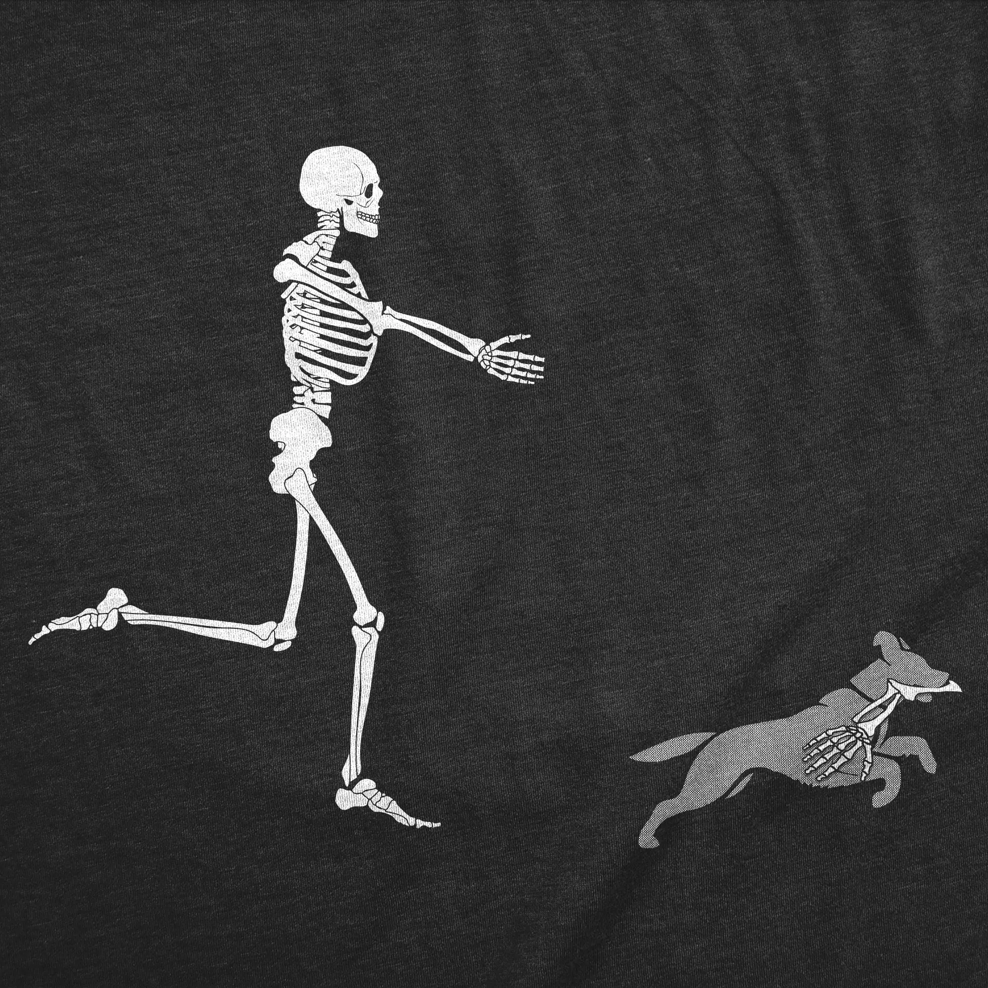 Skeleton Chasing Dog Women's T Shirt sold by Crazy Dog T-Shirts product image thumbnail 2