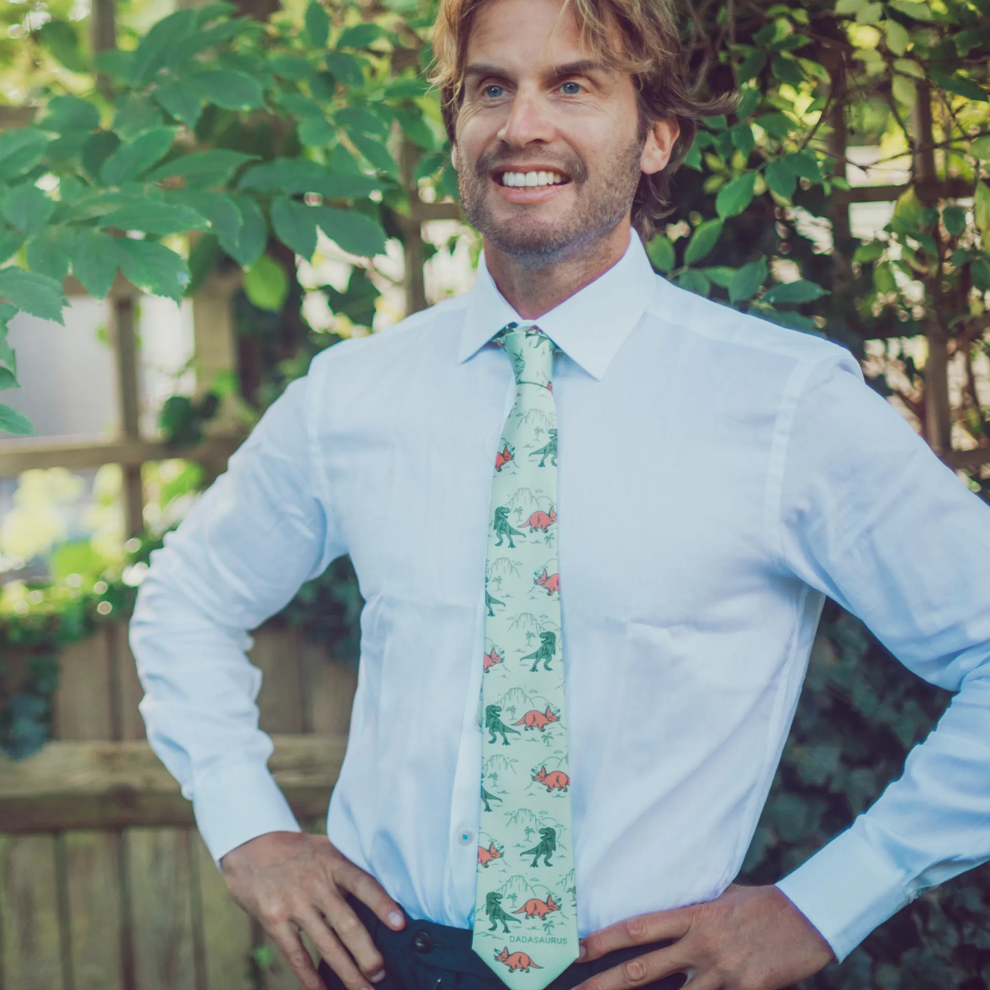 Dadasaurus Neck Tie Tie sold by Crazy Dog T-Shirts product image thumbnail 3