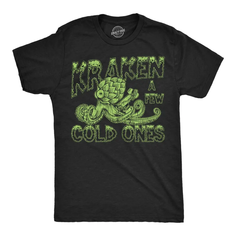 Kraken A Few Cold Ones Men's T Shirt sold by Crazy Dog T-Shirts