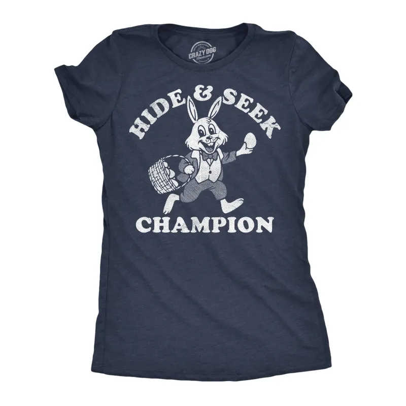 Hide And Seek Champion Easter Bunny Women's T Shirt sold by Crazy Dog T-Shirts
