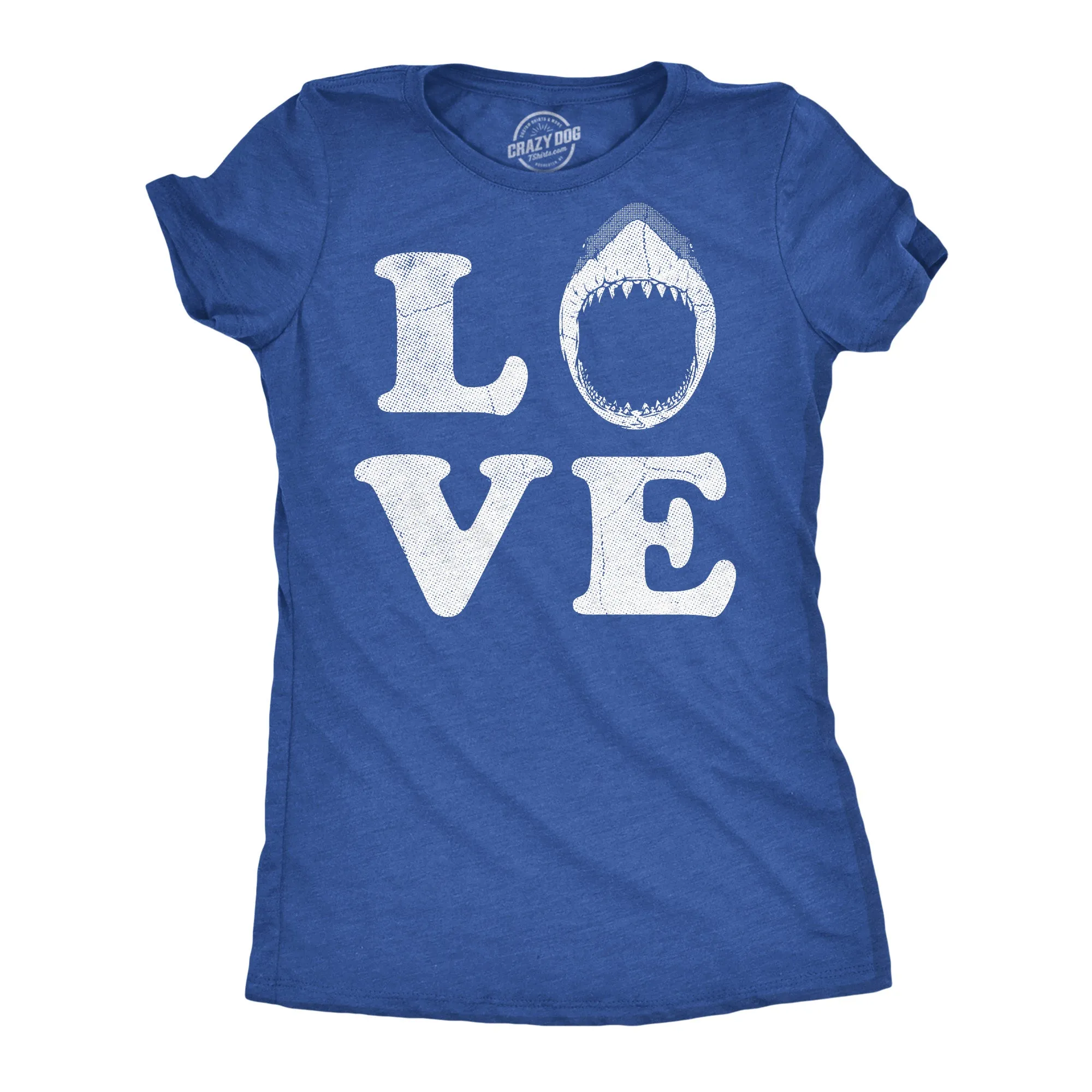Love Shark Head Women's T Shirt sold by Crazy Dog T-Shirts