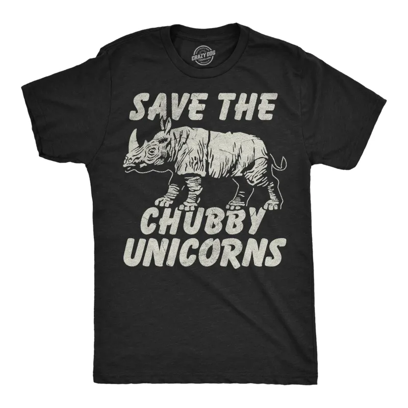 Save The Chubby Unicorns Men's T Shirt sold by Crazy Dog T-Shirts