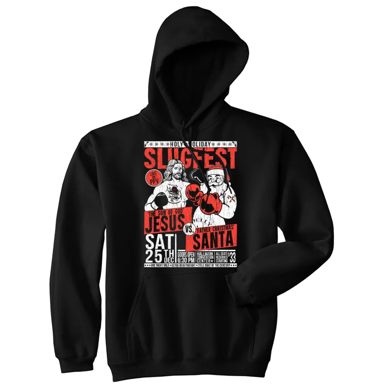 Holy Holiday Slugfest Hoodie sold by Crazy Dog T-Shirts