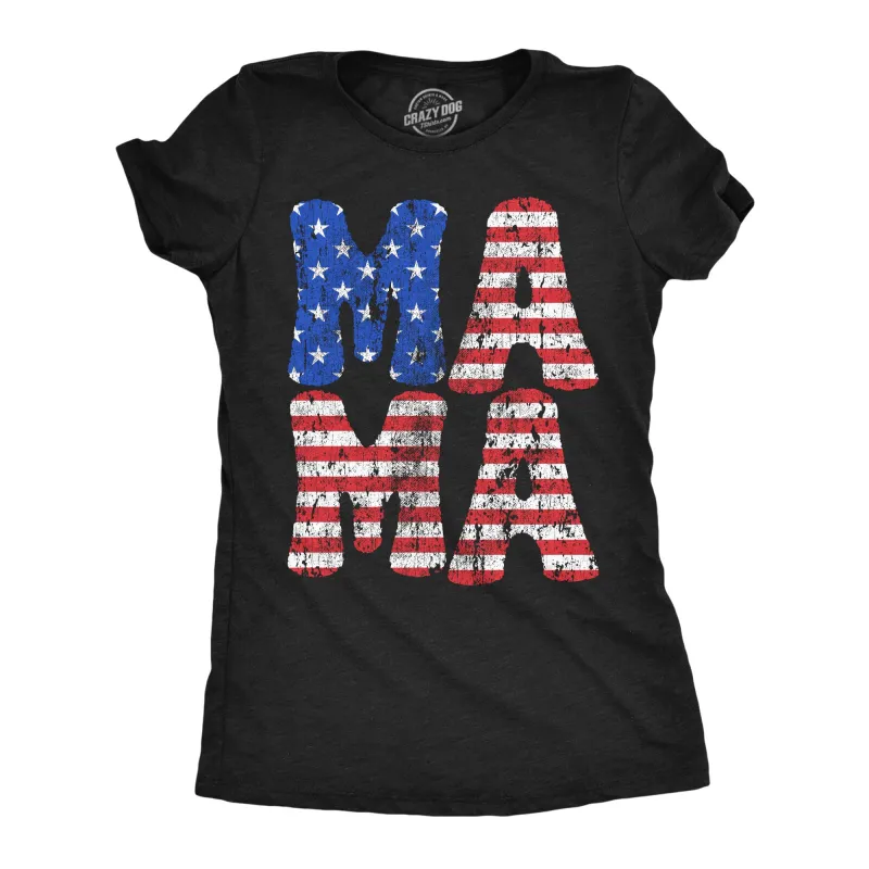 Mama Stars And Stripes Women's T Shirt sold by Crazy Dog T-Shirts