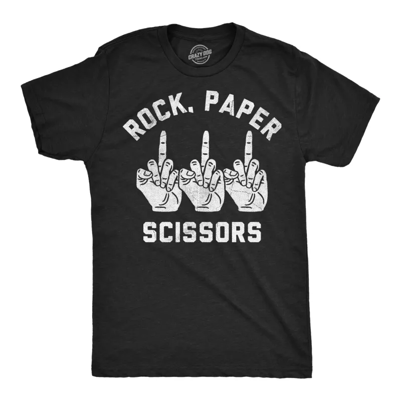 Rock Paper Scissors Middle Finger Men's T Shirt sold by Crazy Dog T-Shirts