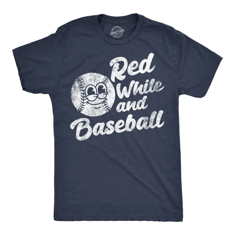 Red White And Baseball Men's T Shirt sold by Crazy Dog T-Shirts