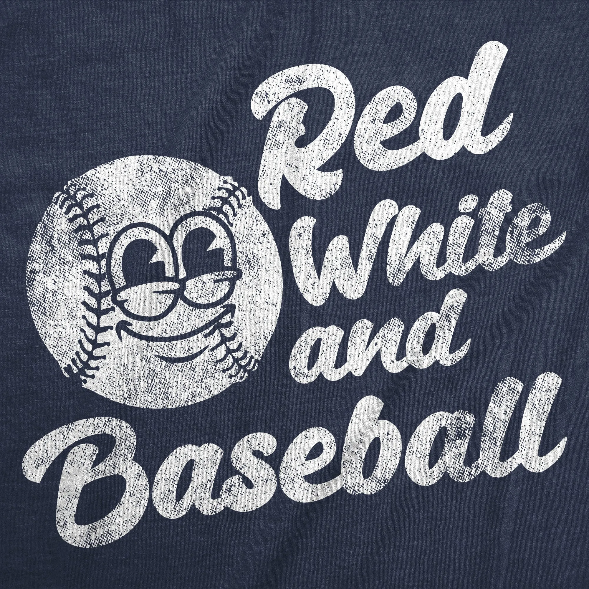 Red White And Baseball Men's T Shirt sold by Crazy Dog T-Shirts product image thumbnail 2