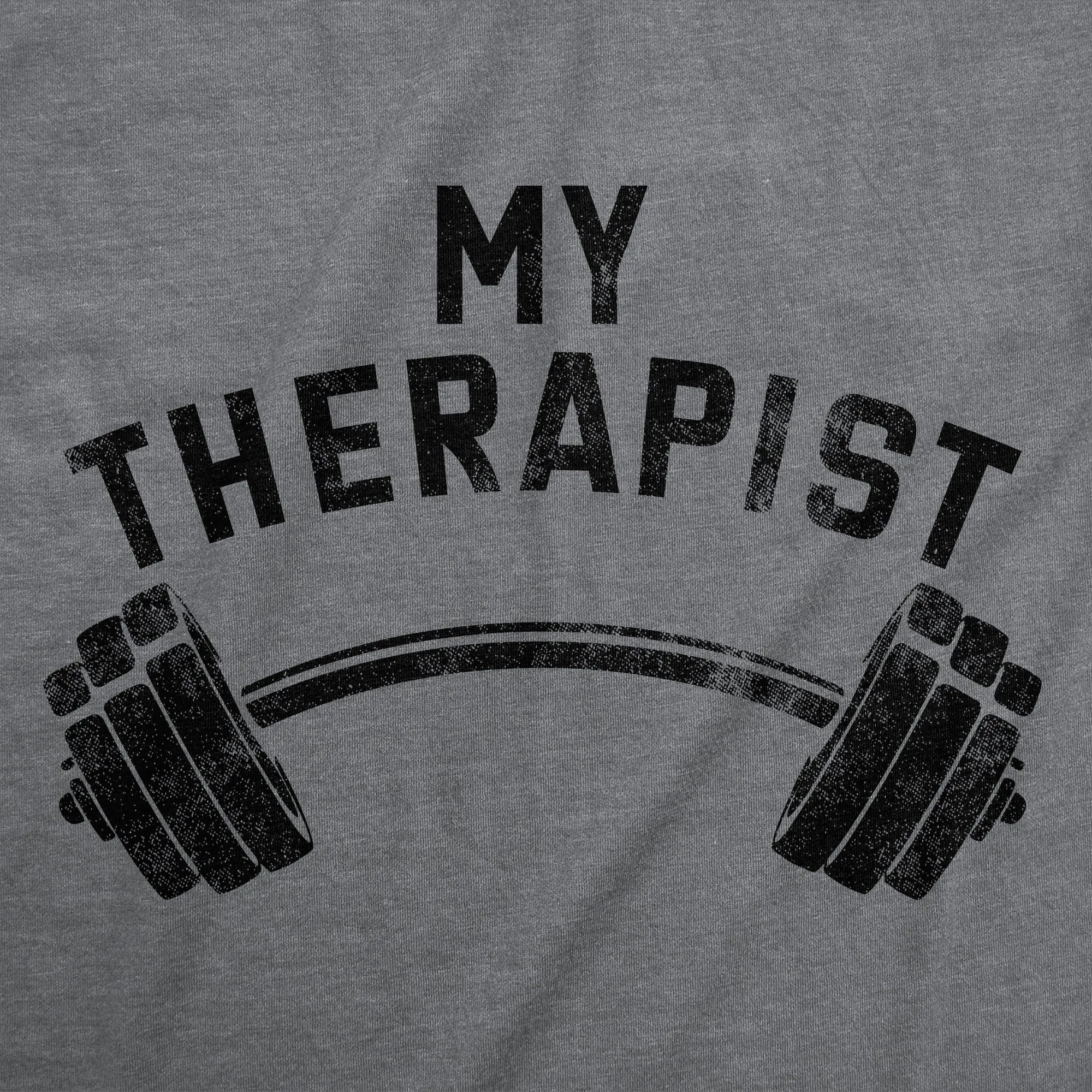 My Therapist Barbell Men's T Shirt sold by Crazy Dog T-Shirts product image thumbnail 2