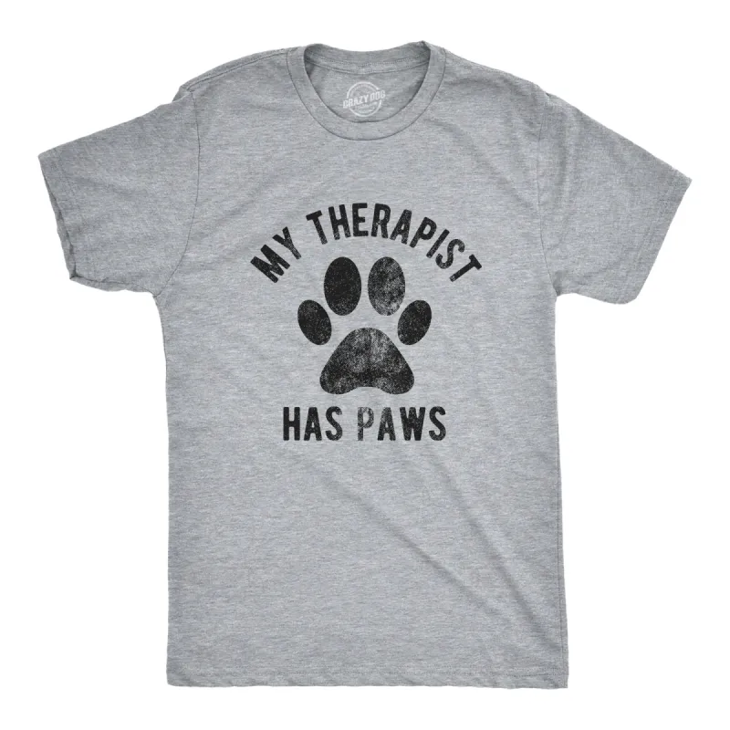 My Therapist Has Paws Men's T Shirt sold by Crazy Dog T-Shirts