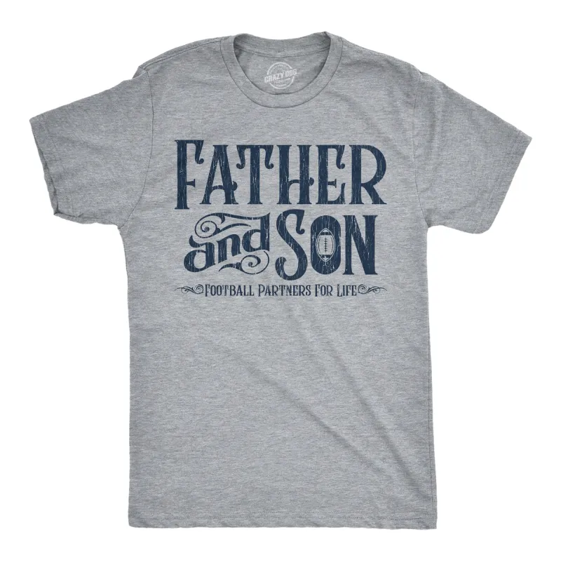 Father And Son Football Partners For Life Men's T Shirt sold by Crazy Dog T-Shirts