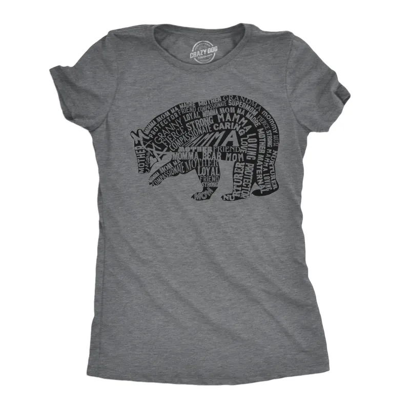 Mama Bear Text Women's T Shirt sold by Crazy Dog T-Shirts