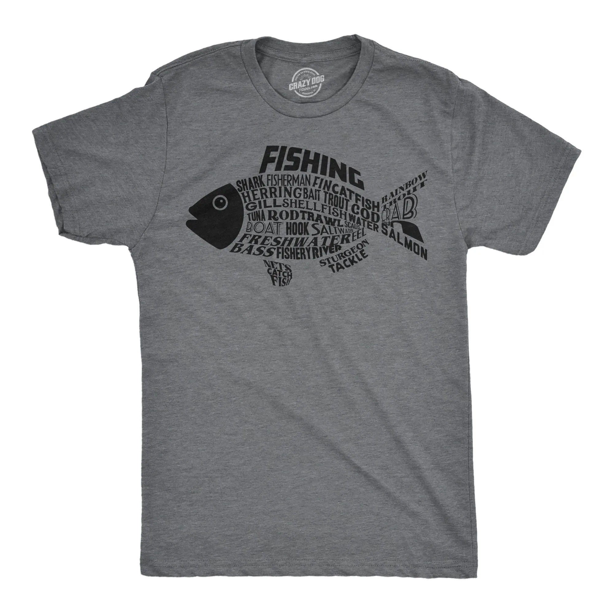 Fish Made Of Text Men's T Shirt sold by Crazy Dog T-Shirts