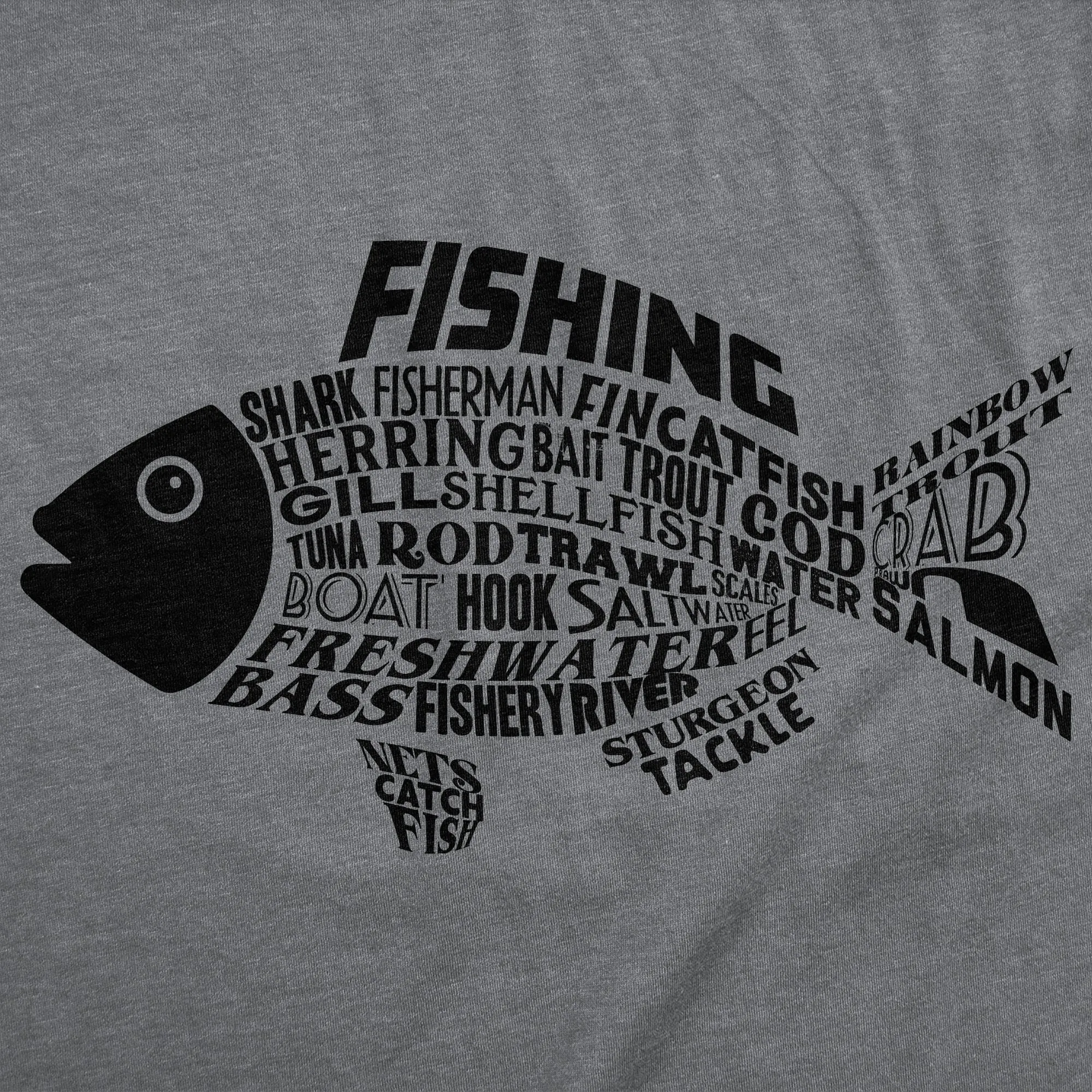 Fish Made Of Text Men's T Shirt sold by Crazy Dog T-Shirts product image thumbnail 2