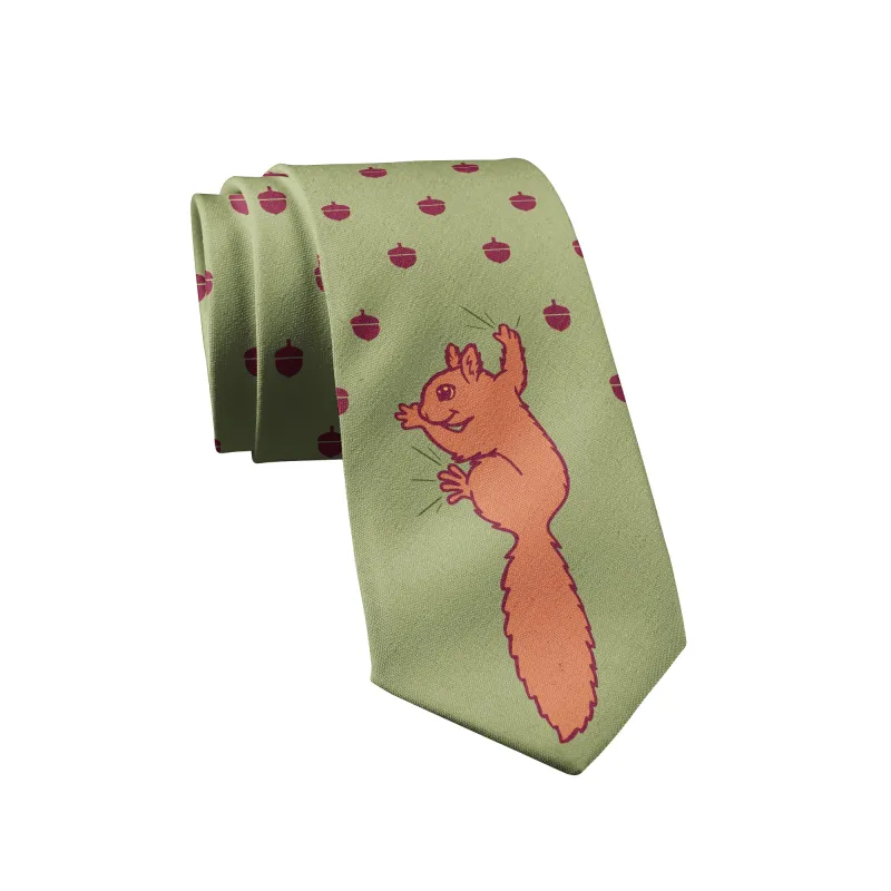 Squirrel Acorns Tie sold by Crazy Dog T-Shirts
