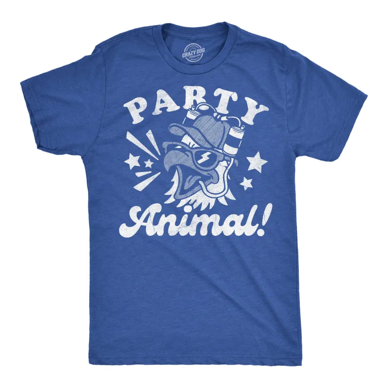 Party Animal Bald Eagle Men's T Shirt sold by Crazy Dog T-Shirts
